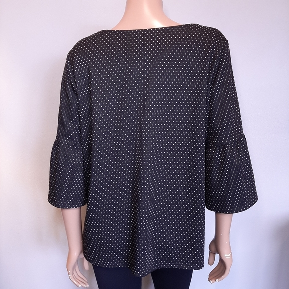 REITMANS Dotted Bell Sleeve Boxy Boat Neck Top - Picture 3 of 11